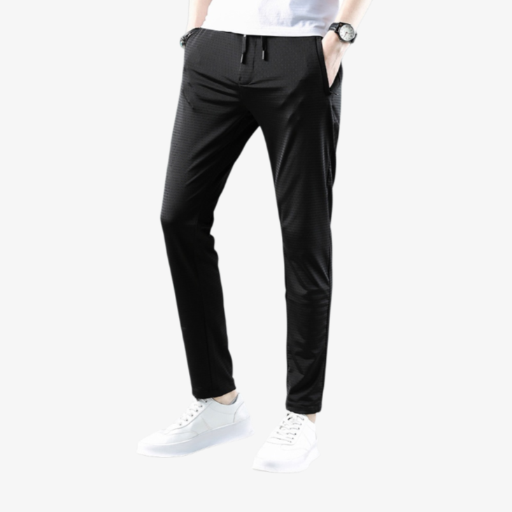 남자 트레이닝 팬츠 쿨링 얇은 통기성 메쉬 캐주얼 팬츠 에어컨 팬츠 스판 일자 트레이닝 팬츠