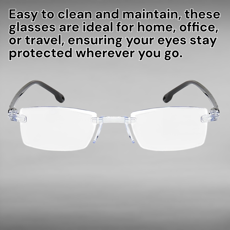 Unisex High-Definition Frameless Blue Light Blocking Reading Glasses