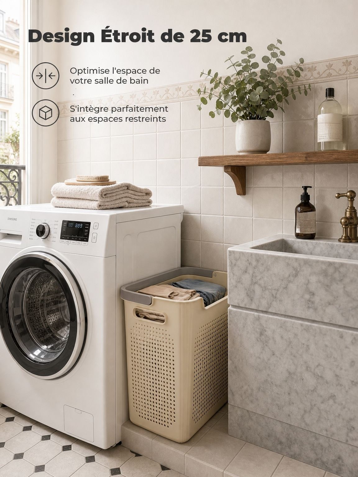 Panier à linge pliable et portable pour une utilisation facile