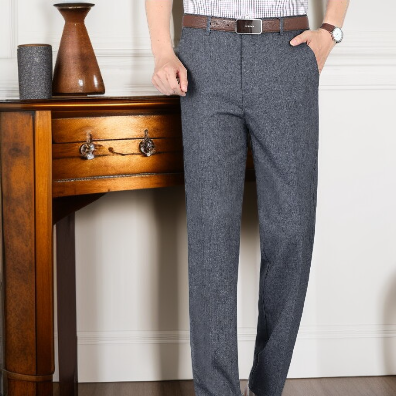 中高年の夏の氷の絹の通気性の男性のカジュアルなズボン ルーズフィッティングパパパンツスーツパンツメンズカジュアルパンツ