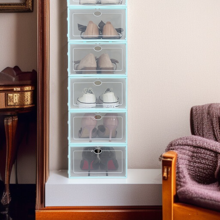 Schuhaufbewahrungsbox aus Kunststoff, mit Deckel und Schubladendesign, für Zuhause