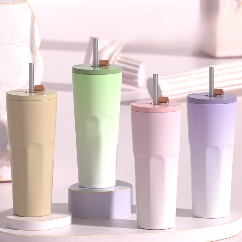 Portable insulated straw cup