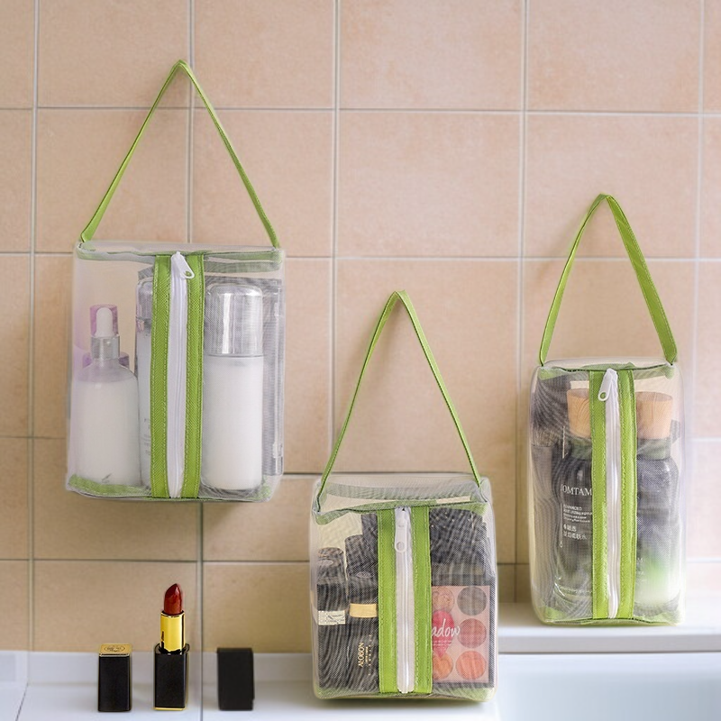 휴대용 투명 세면 파우치 수영장 여행 샤워백