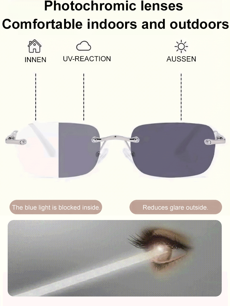 Photochromic Ultra-Light Frameless Reading Glasses