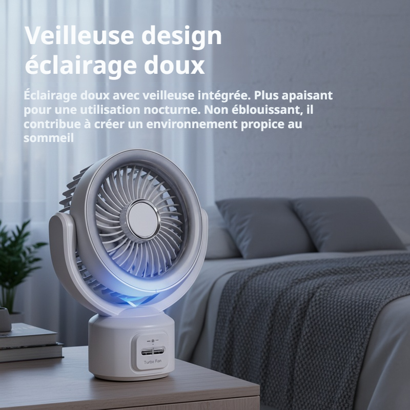 Ventilateur mini USB Lemiburg 2026, ultra silencieux, bureau/plafond, avec aromathérapie