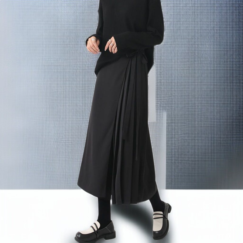 レディースサマーカジュアルパンツドレープワイドレッグパンツ女性イレギュラーセブンパンツパンツスカート