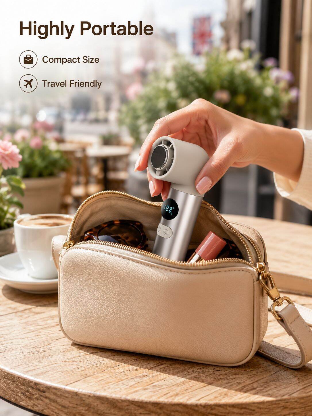 Portable Superconductor Cooling Handheld Fan USB Digital Display Ultra-fast Outdoor Fan