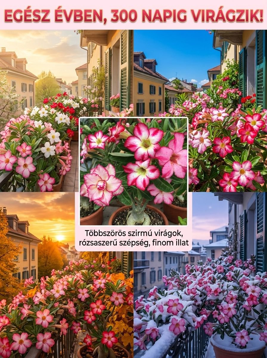 Óriás sivatagi rózsa hagyma, amely márciusban is locsolás nélkül életben marad