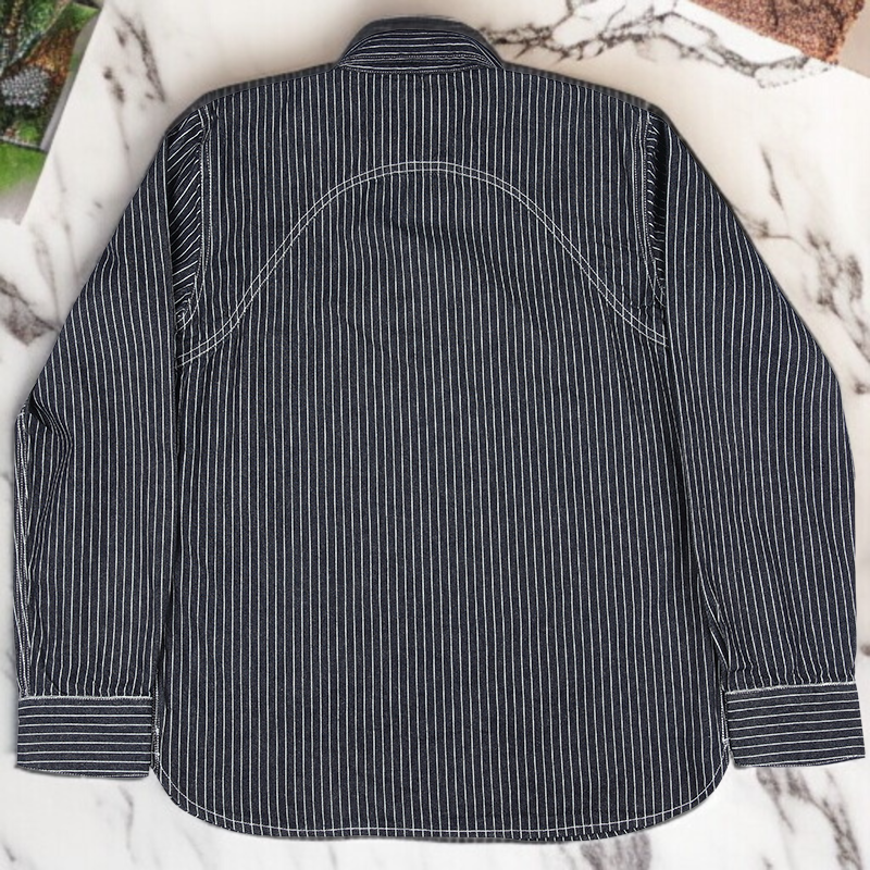 アメリカーナストライプの鉄道シャツ、ハンティングスーツ、ワークウェアの長袖シャツ