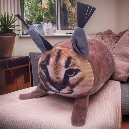 マヌルネコデザインぬいぐるみ枕