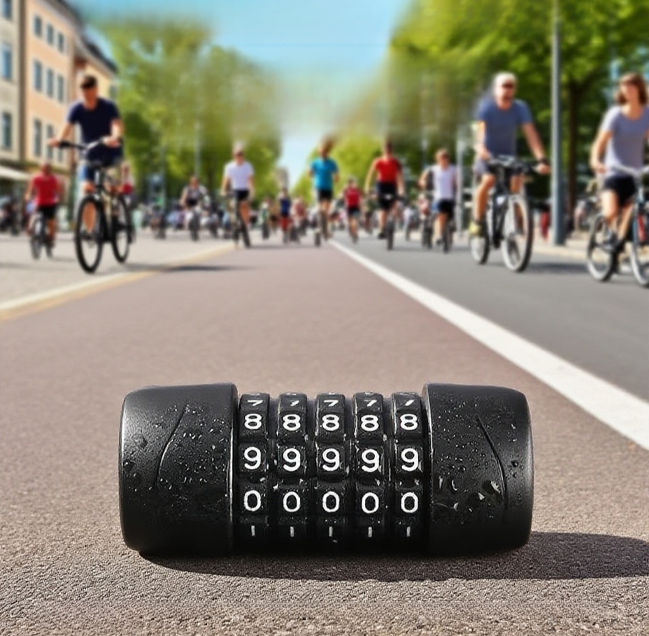 Cyclist locking bike with reliable key lock