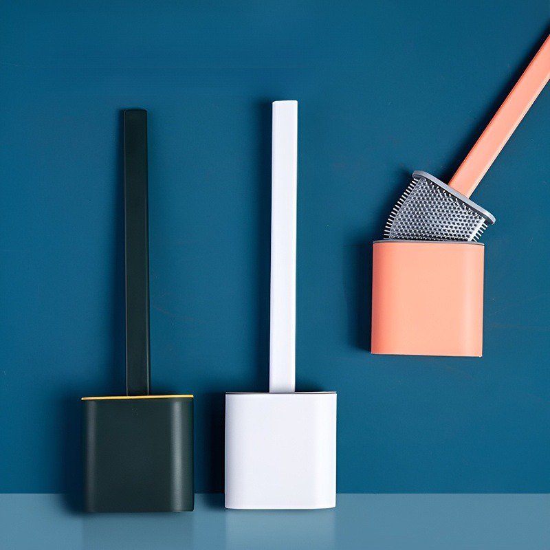 Silikon-Toilettenbürste mit langem Griff und ohne tote Winkel