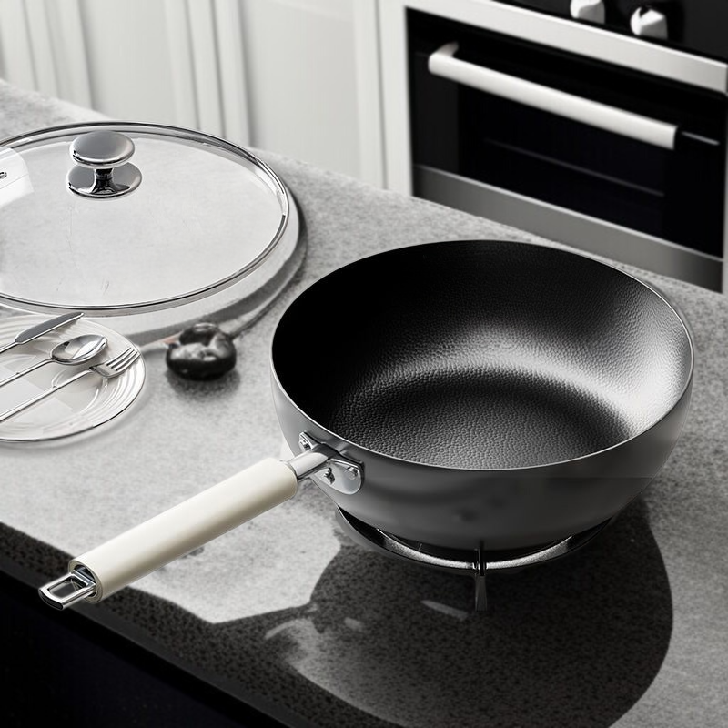 Sartén de hierro fundido sin recubrimiento para freír, hogar