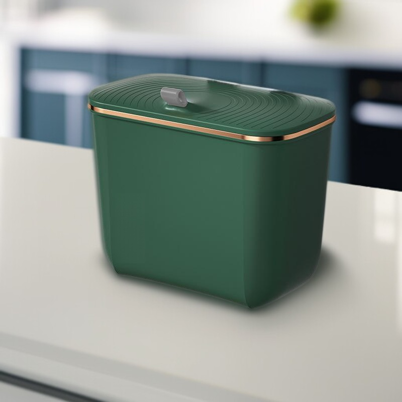 صندوق قمامة بغطاء كبير السعة للحمام والمطبخ وغرفة المعيشة قابل للتثبيت على الحائط