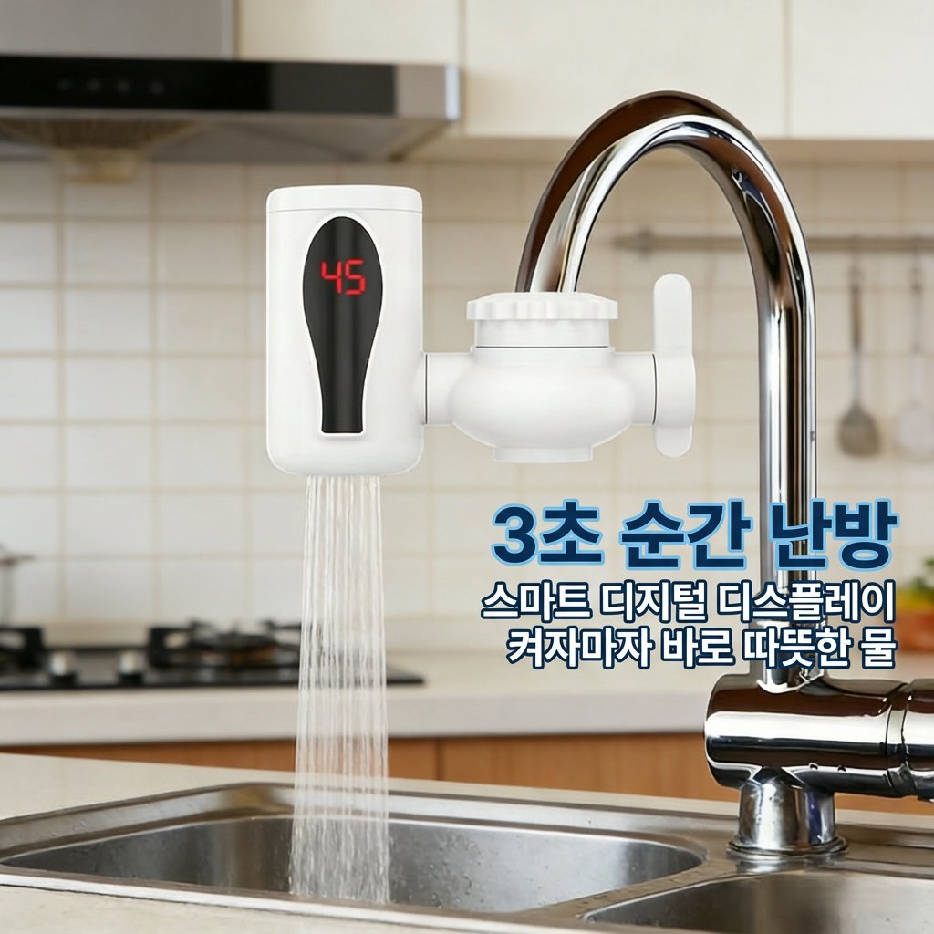 3초 만에 빠르게 가열되는 스마트 디지털  수도꼭지