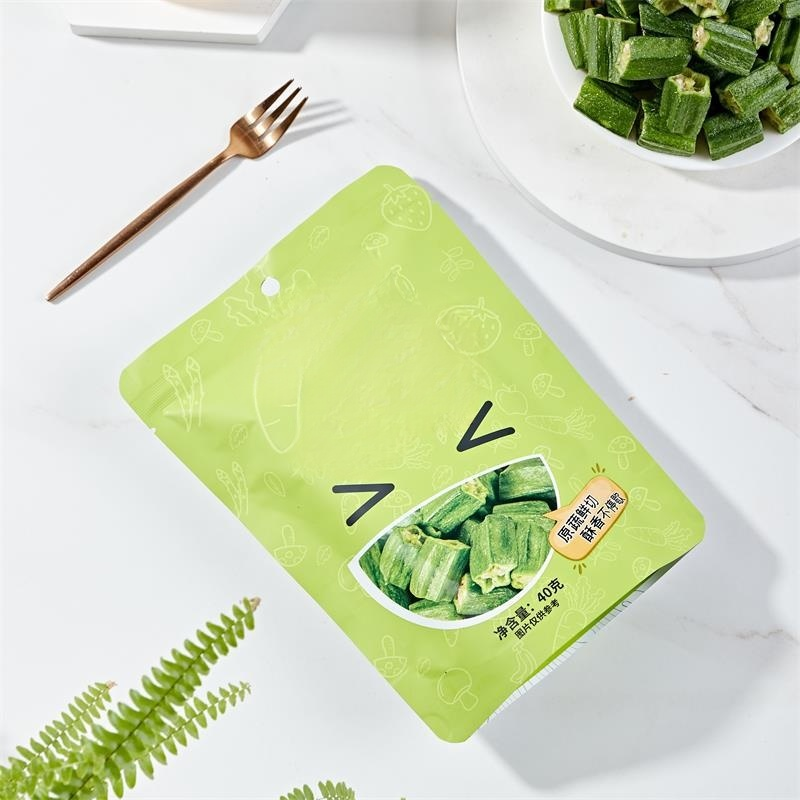 40g dried vegetable snack, dehydrated fruit and vegetable crisps, okra chips