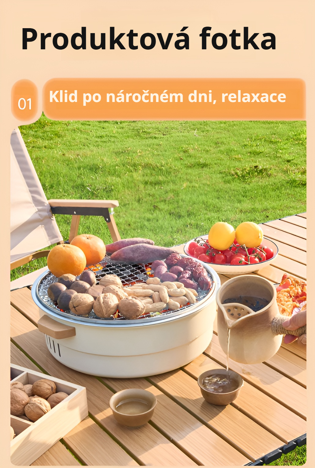 Snadné sestavení přenosného grilu