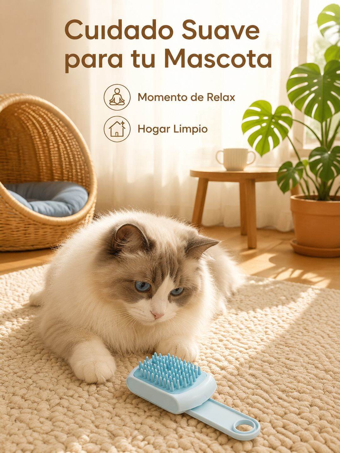 Peine Automático con Spray para Mascotas