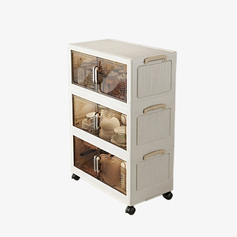 Gabinete plegable de almacenamiento de ropa multiusos de plástico