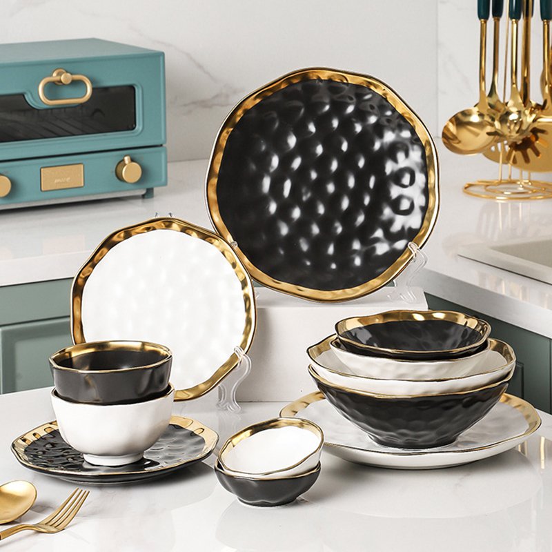 金色邊框陶瓷碗