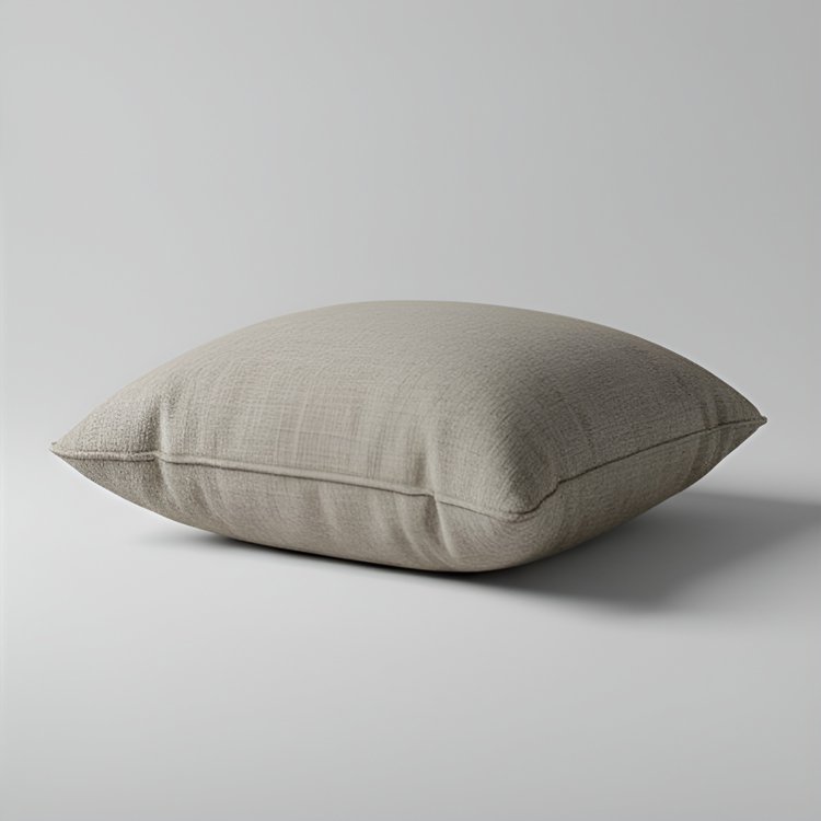 카키 그레이 패브릭 베개