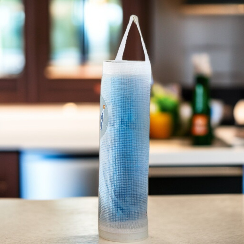 ที่เก็บถุงขยะติดผนังสำหรับห้องครัว ทรงกระบอก ถอดออกได้ แขวนได้ พลาสติก