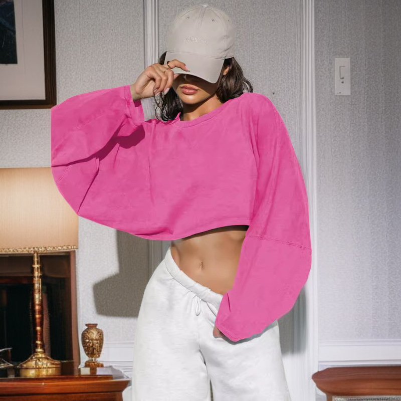 아웃도어 스포츠 숏 라운드넥 스웨트셔츠