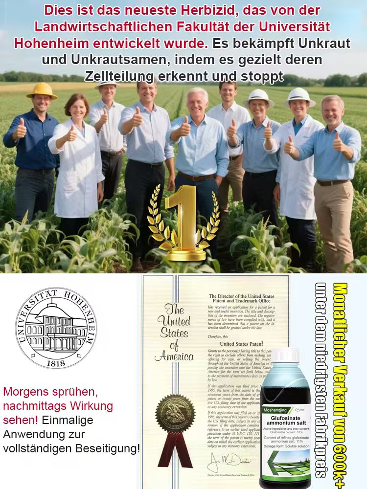 【100 Prozent Glyphosatfre】Hohenheim Forschungs-Bio-Unkrautvernichter✨5 Jahr Schutz vor Unkraut✨
