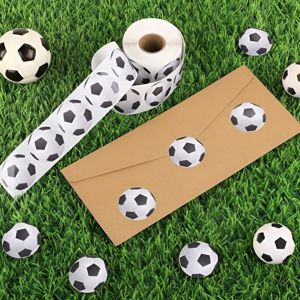 サッカーテーマシールロール 500枚 オーダーメイドボールラベル