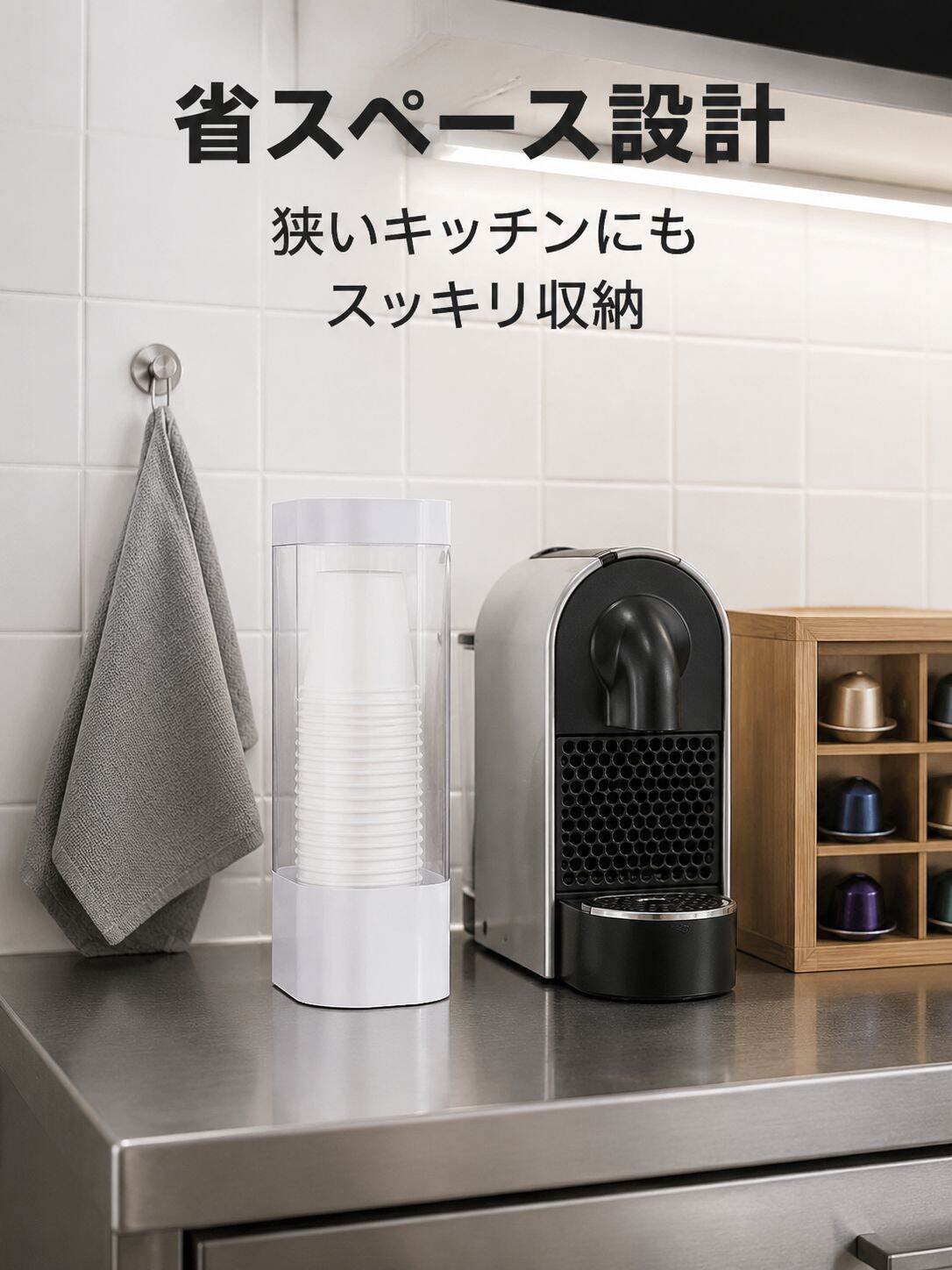 自動給水防塵カップディスペンサー
