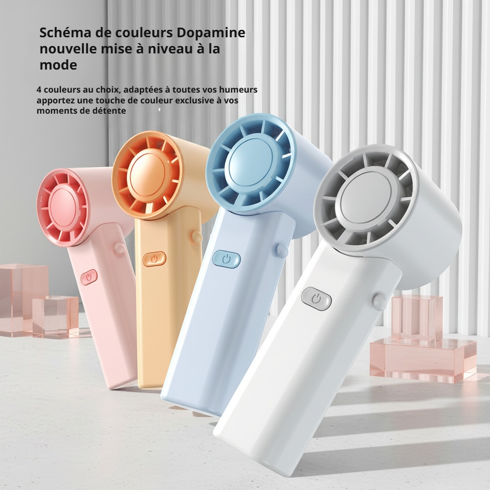 Ventilateur portable pliable à main, USB, à turbine, à accrocher au cou, pour bureau