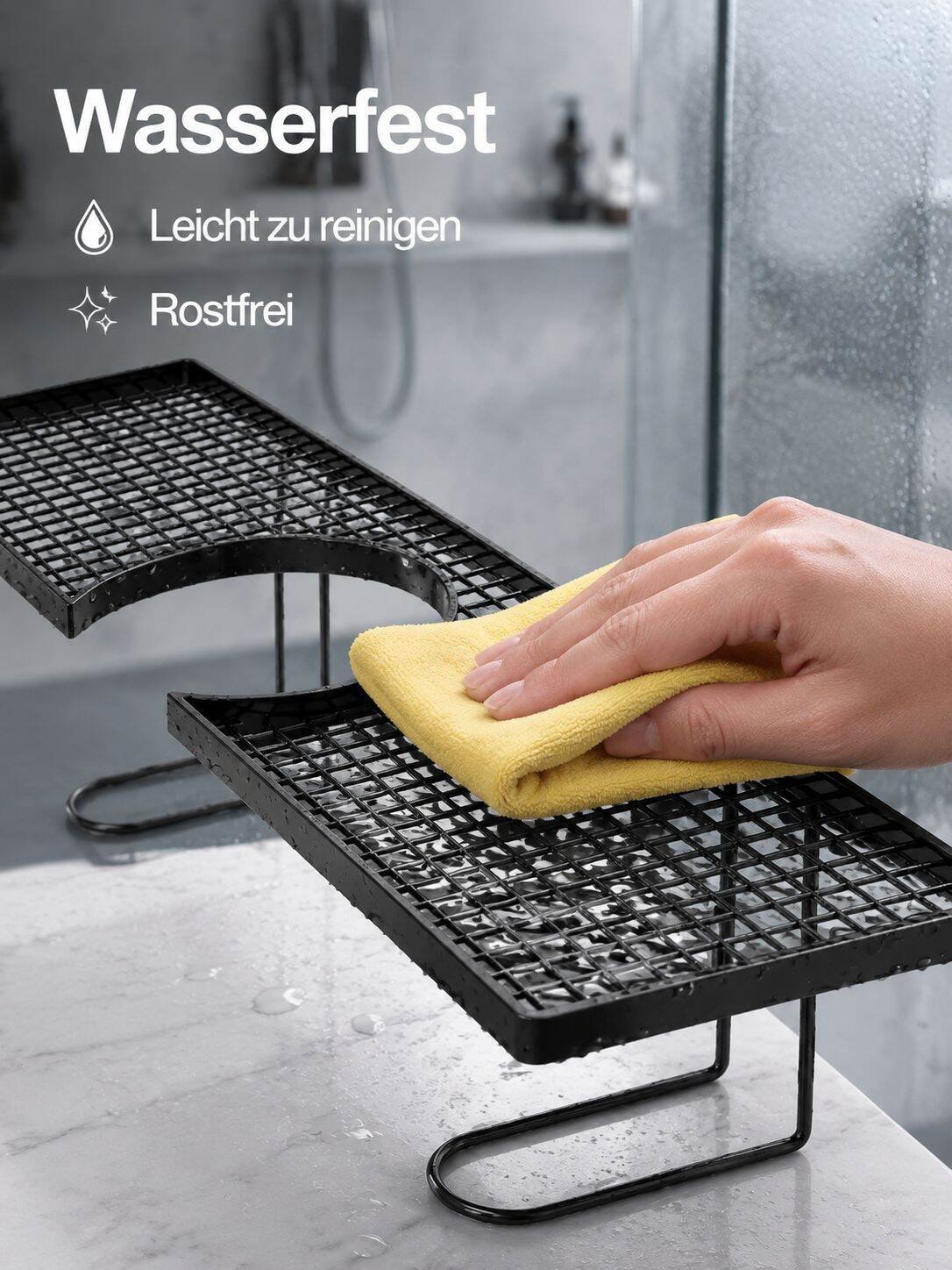 Wandmontiertes Waschbeckenregal ohne Bohren für Wasserhähne