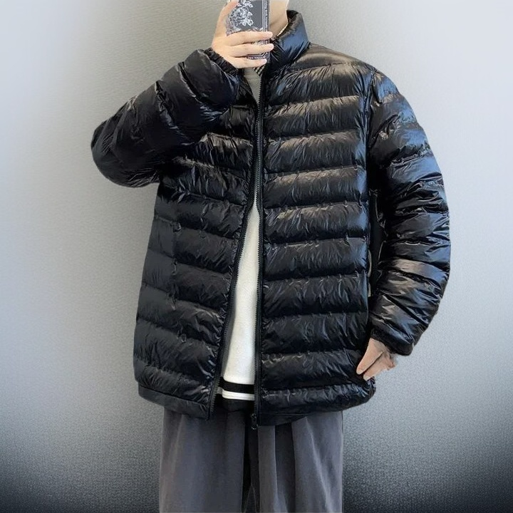 سترة مبطنة شتوية رجالية بمقاس كبير وياقة واقفة