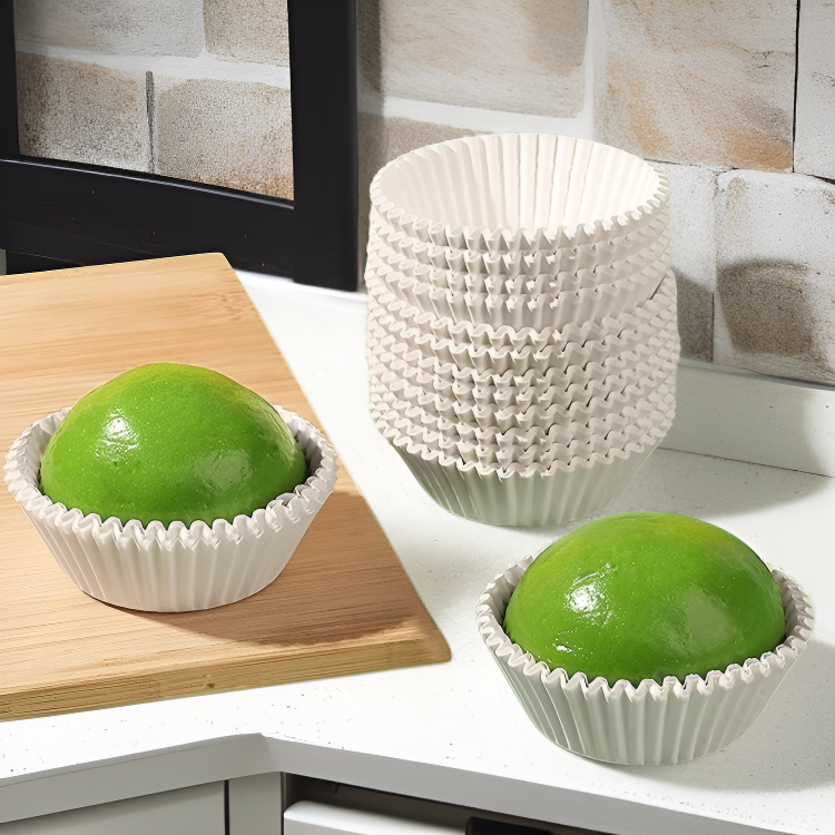 Vasitos de papel para pastel Mochi de nieve blanca (Especial para repostería)