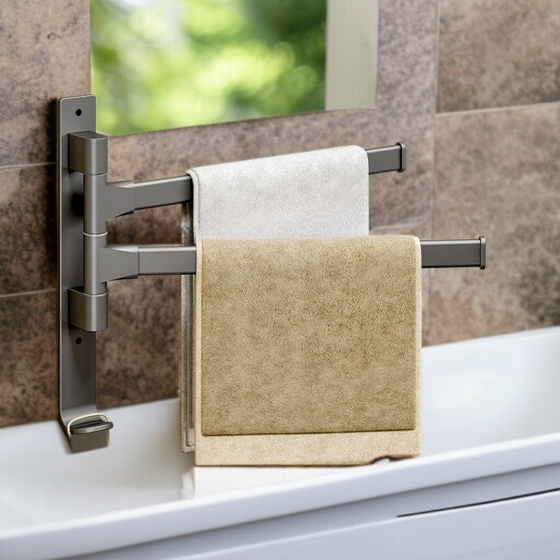 Lochfrei Raum Aluminium Toilette Wandhänger Rotierender Handtuchhalter