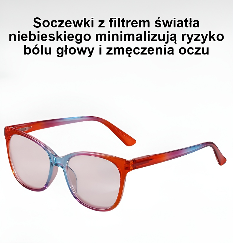 Zbliżenie na okulary z filtrem światła niebieskiego podczas czytania książki