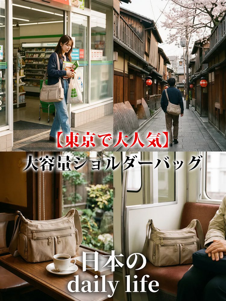 【京都百年工房発】多層大容量ショルダーバッグ | わずか320g&耐荷重20kgの怪物 | ゲリラ豪雨も克服 | 男女兼用デザイン | 1個あたり最安1540円！史上最安値！