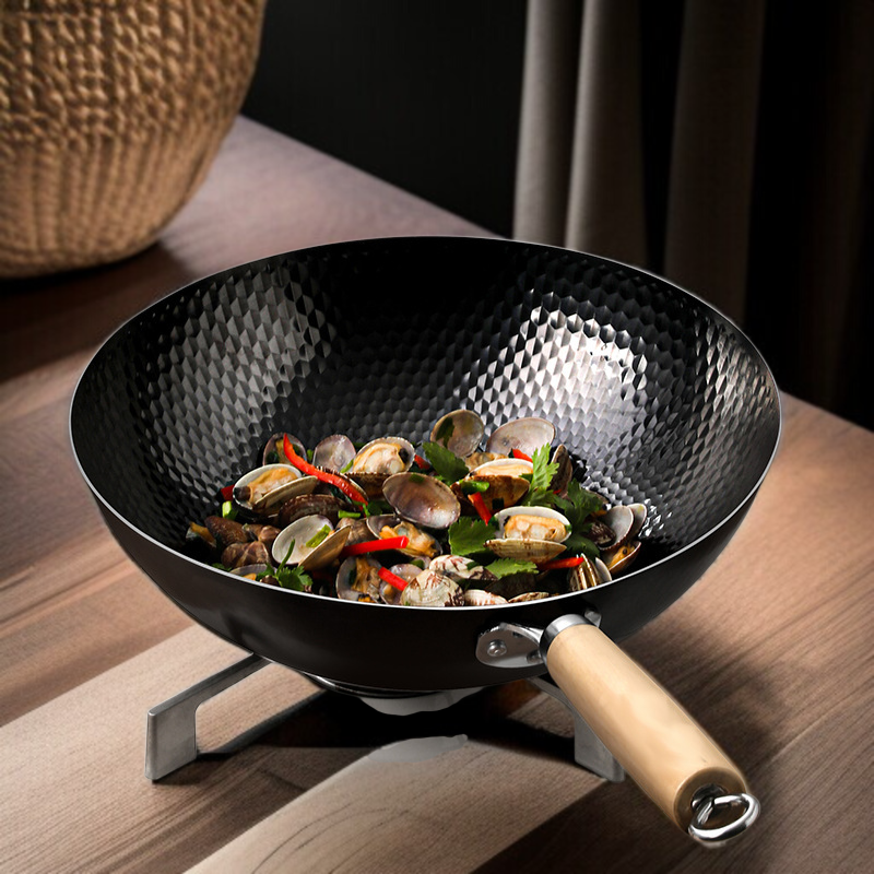 가정용 숙철 무코팅 볶음냄비 전통 가마냄비 무접착 후라이팬 후라이팬 무코팅 가마냄비 레인지