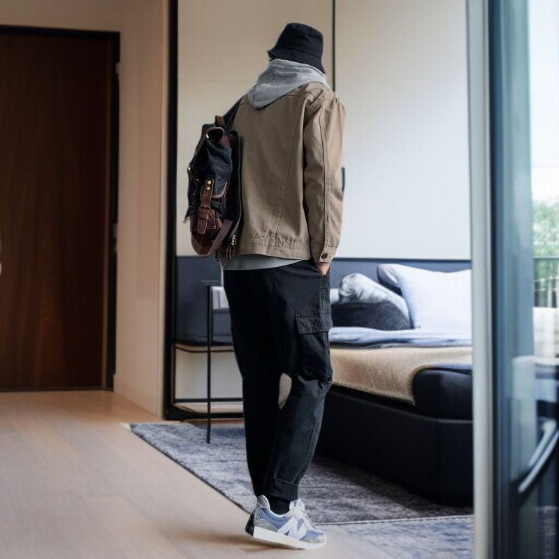 メンズジージャケット春モデルルーズカジュアルジャケットワークウェアジャケットメンズトップス