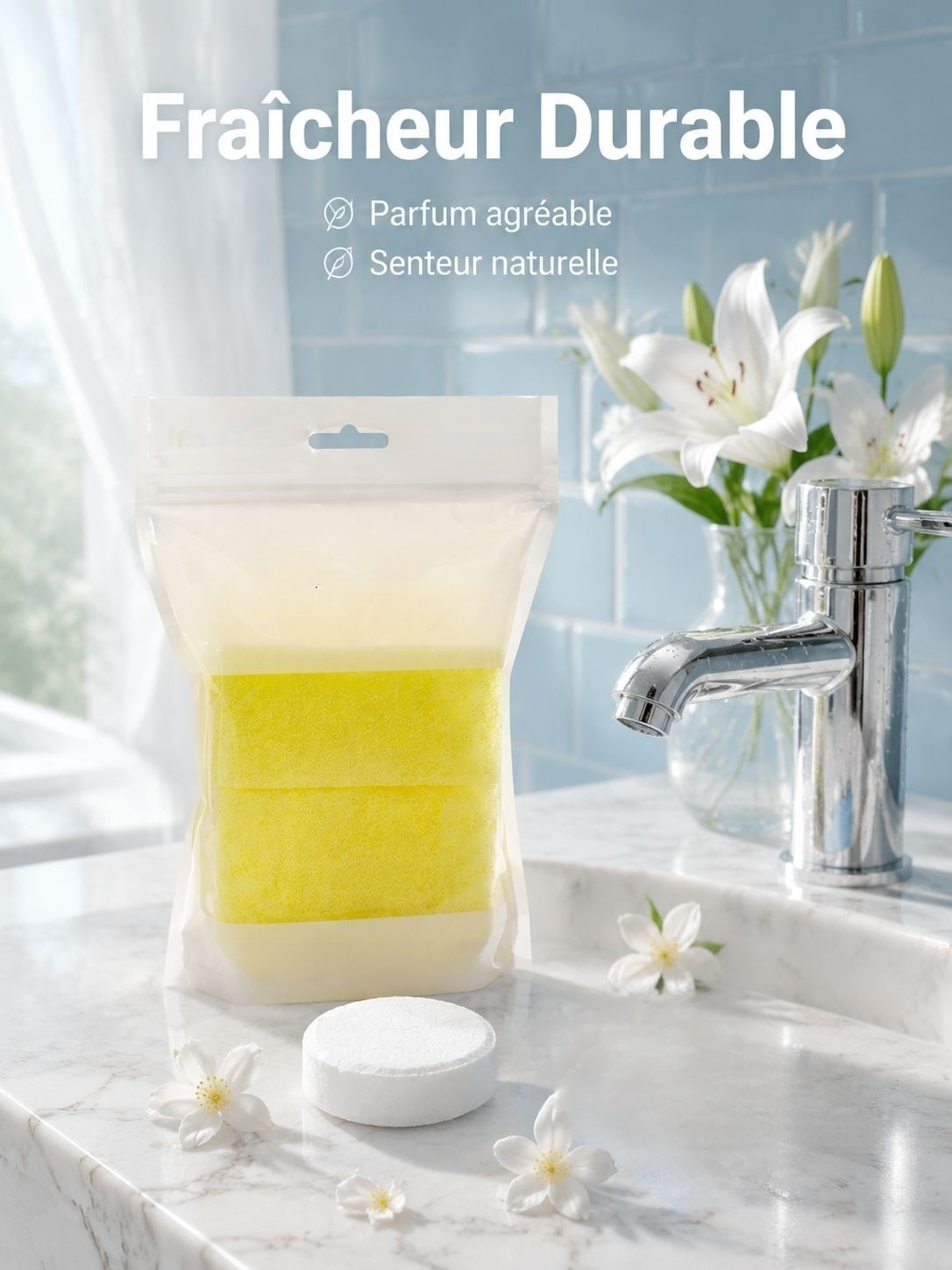 Tablettes de nettoyage multifonctions à l'acide citrique, tampons de récurage pour salle de bain