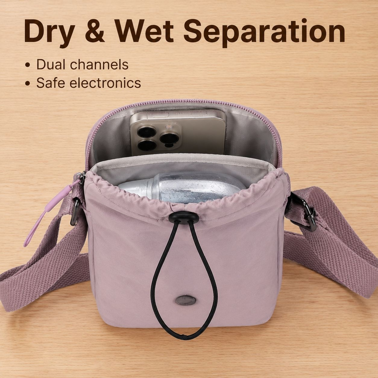 Casual Travel Water Bottle Bag for Women, Nylon Portable Phone Crossbody Mini Fashion Shoulder Bag