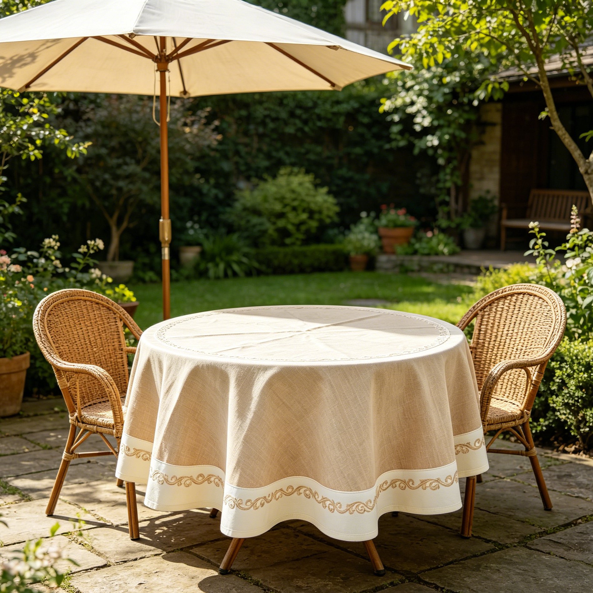 Nappe de table ronde étanche pour salle à manger