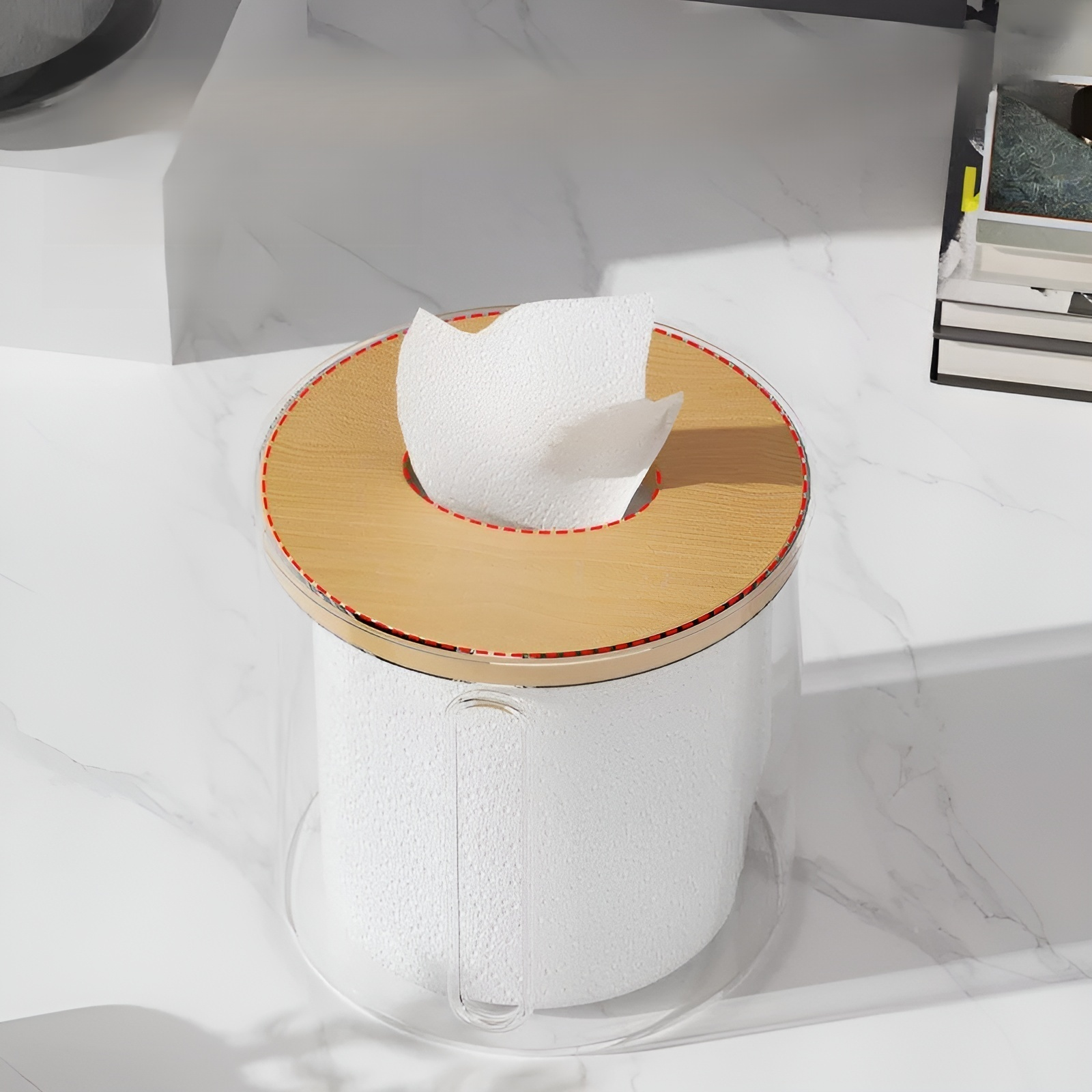 Multifunctional Tissue Box and Paper Roll Holder