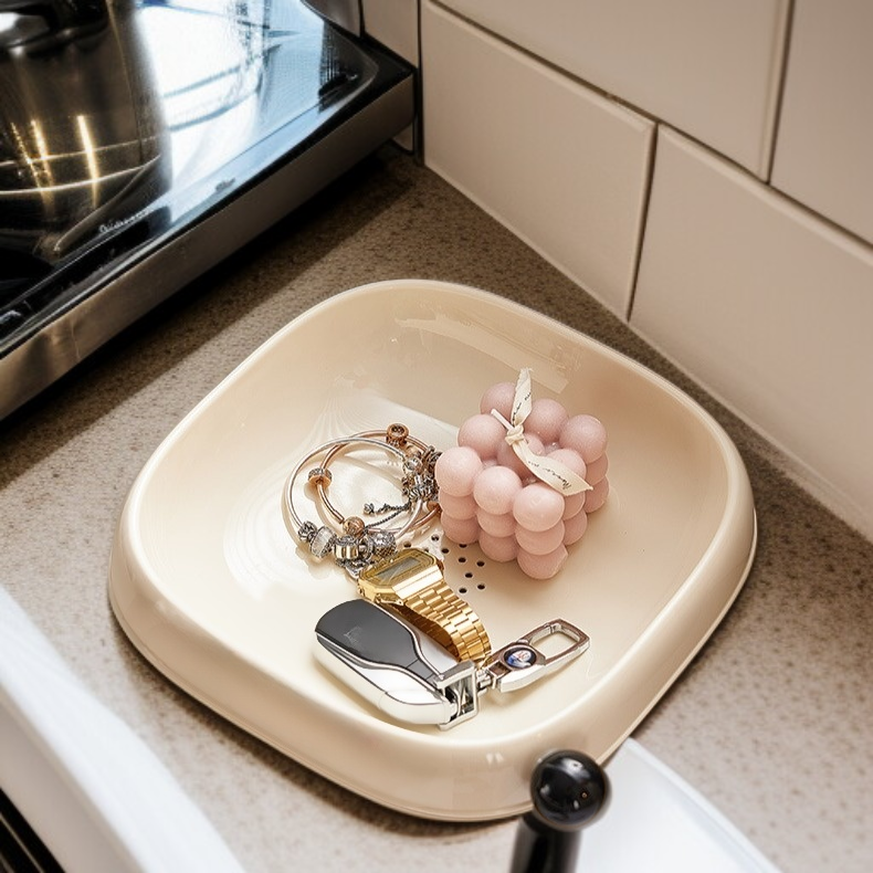 비주얼 라이트 럭셔리 거실 장식 과일 접시 하이 발 대용량 과일 접시 크림 캔디 간식 용기