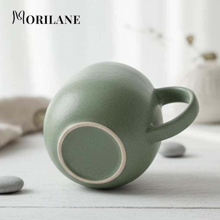 คู่แก้วเซรามิคสีเขียวสำหรับเครื่องดื่มร้อนและเย็น