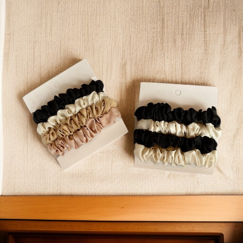 シルクサテン伸縮性ヘアタイ