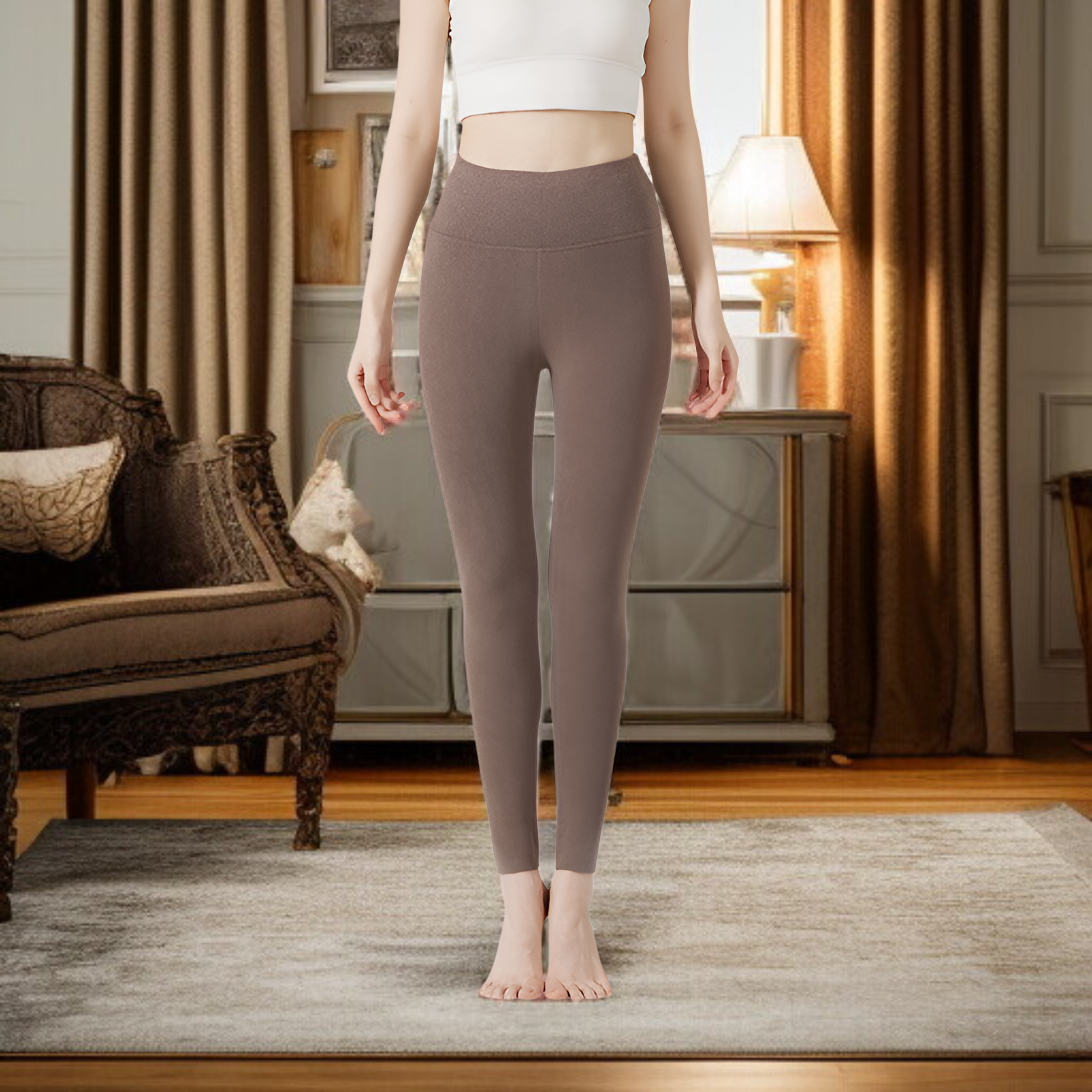 レディースハイウエストレギンス全体画像