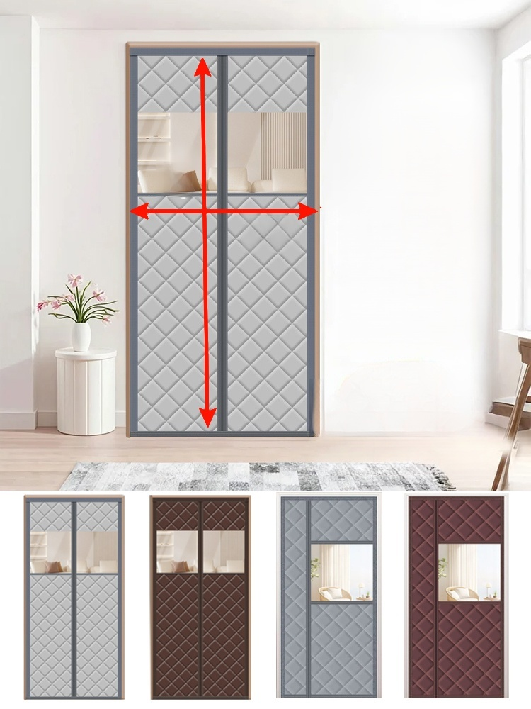 겨울용 방풍 가정용 면 도어 커튼 두툼한 보온 차단 커튼