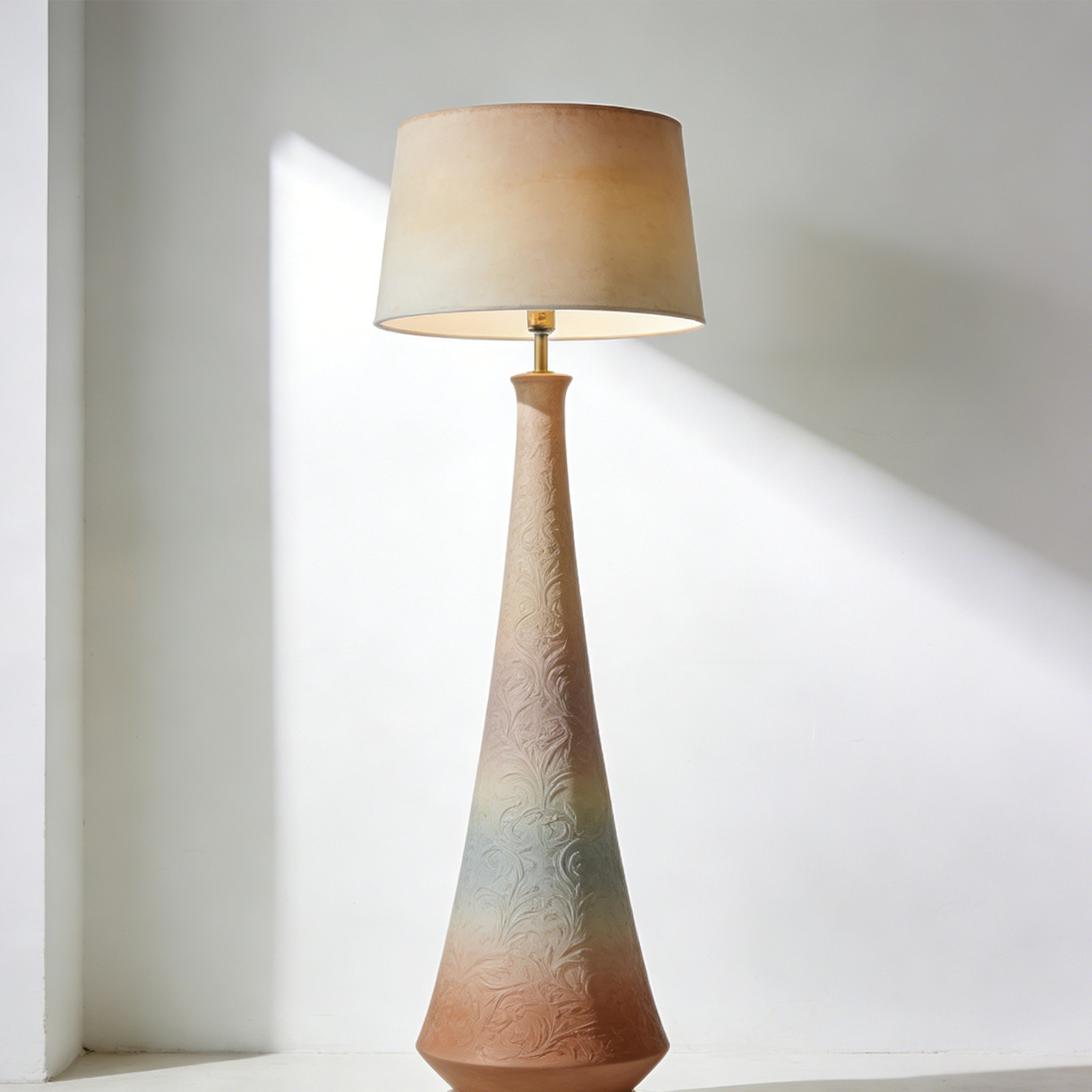 Detalle del diseño elegante de la lámpara de pie minimalista