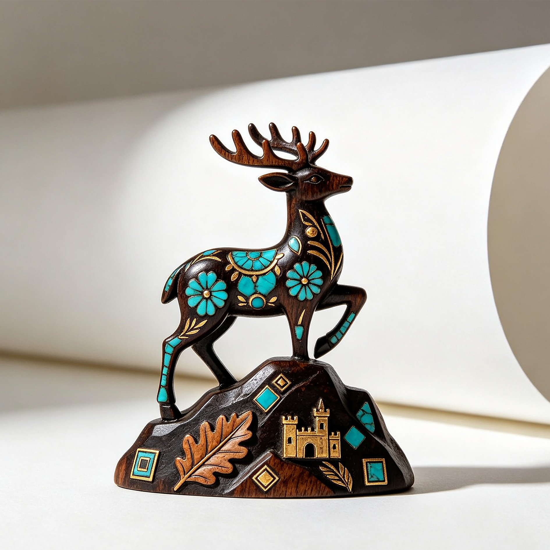 Handgefertigtes Ornament mit Türkismuster